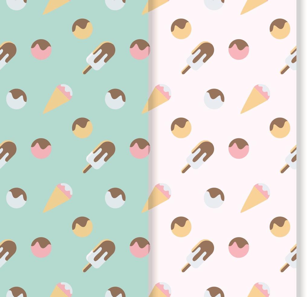 summer seamless pattern with icecream vector