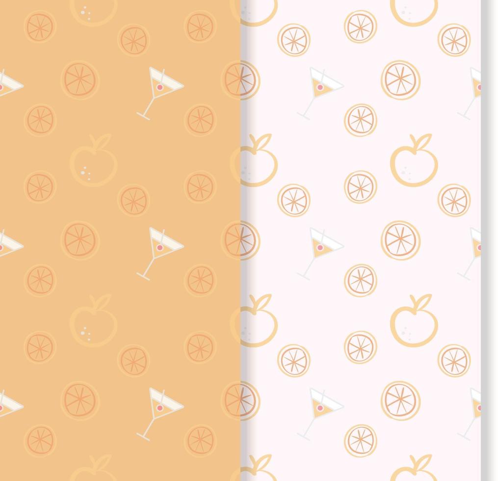 summer seamless pattern with orange and juice vector
