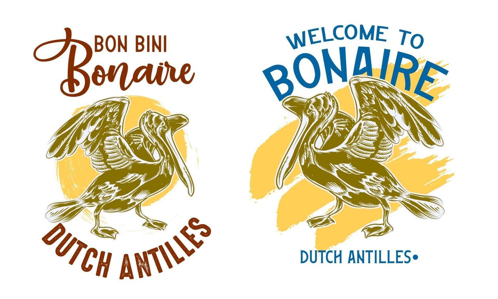 Bonaire shirt design for souvenir apparel caribbean cruise vector