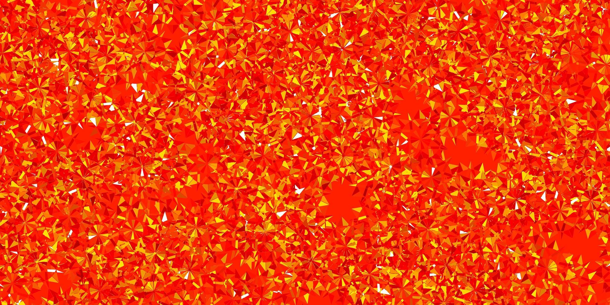 Telón de fondo de vector naranja claro con copos de nieve de Navidad.