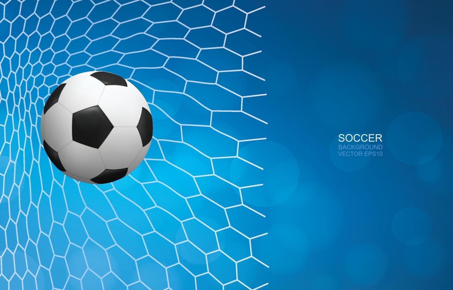 Soccer ball with goal net. vector