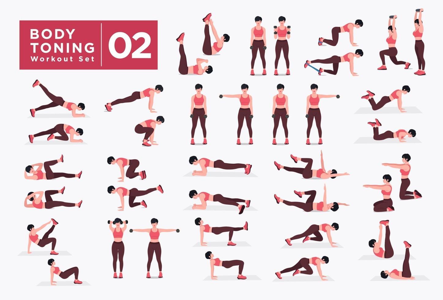 Women Workout Set. Women doing fitness and yoga exercises. 13754471 Vector  Art at Vecteezy