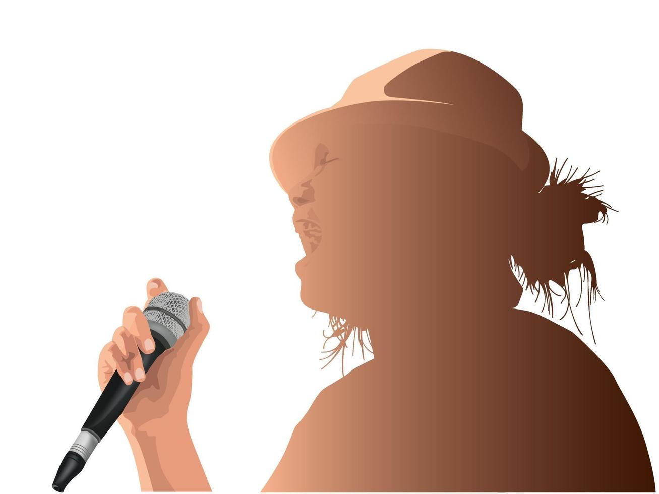 Aislamiento de cantante de jazz en vector gráfico de ilustración