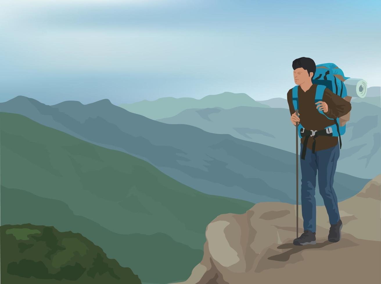 Hiking adventure on illustration graphic vector