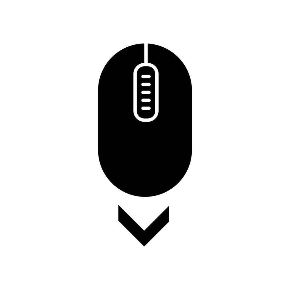 Scroll down mouse black glyph icon vector