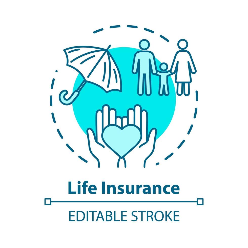 Life insurance concept icon vector