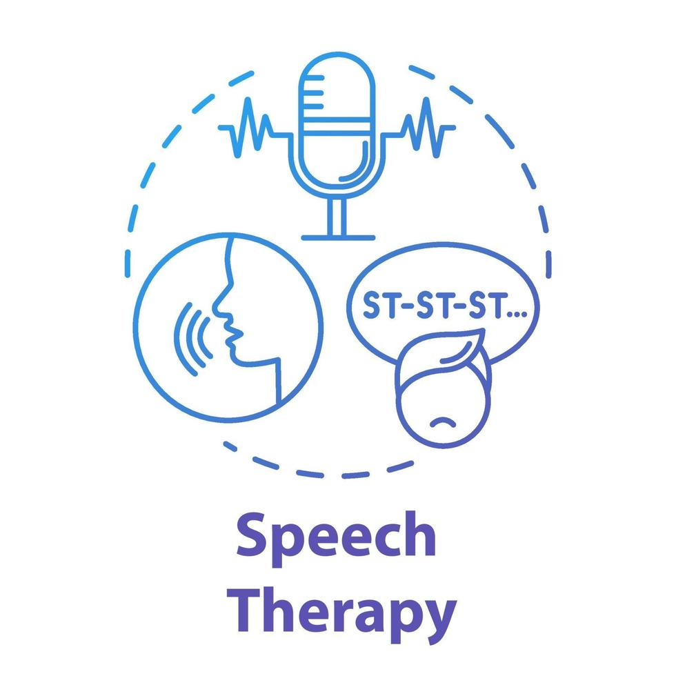 Speech therapy concept icon vector