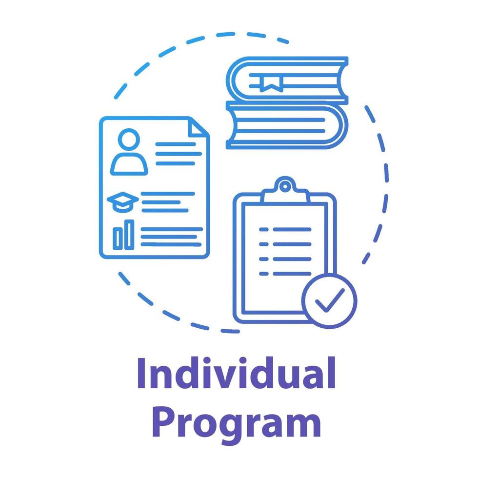 Individual program concept icon vector