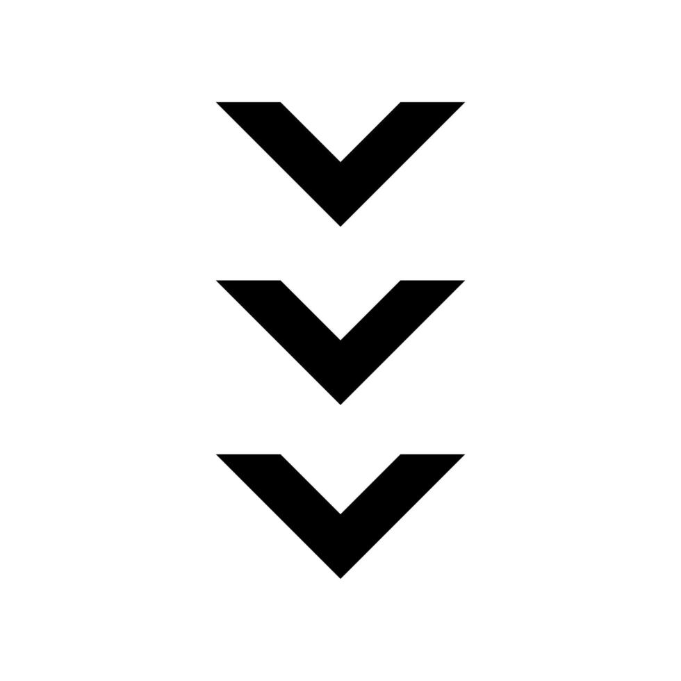 Scrolling down button black glyph icon vector
