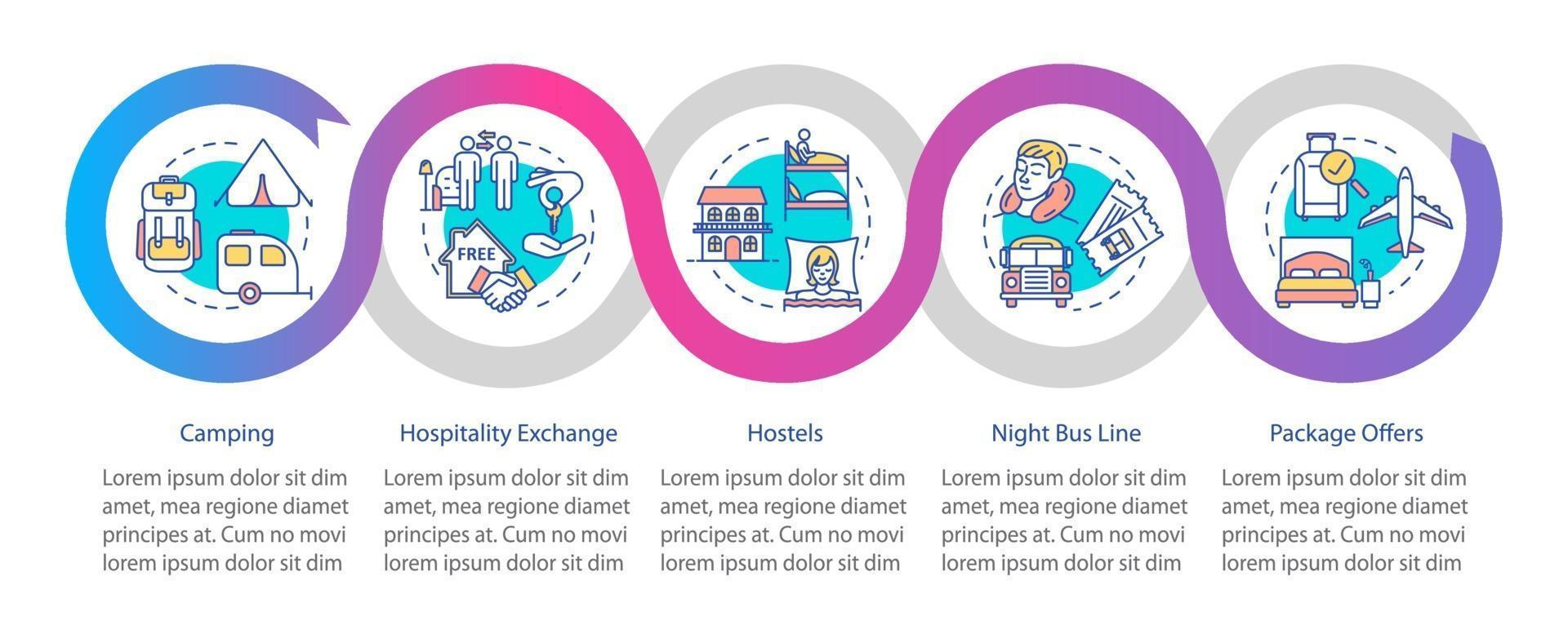 Budget tourism rest vector infographic template