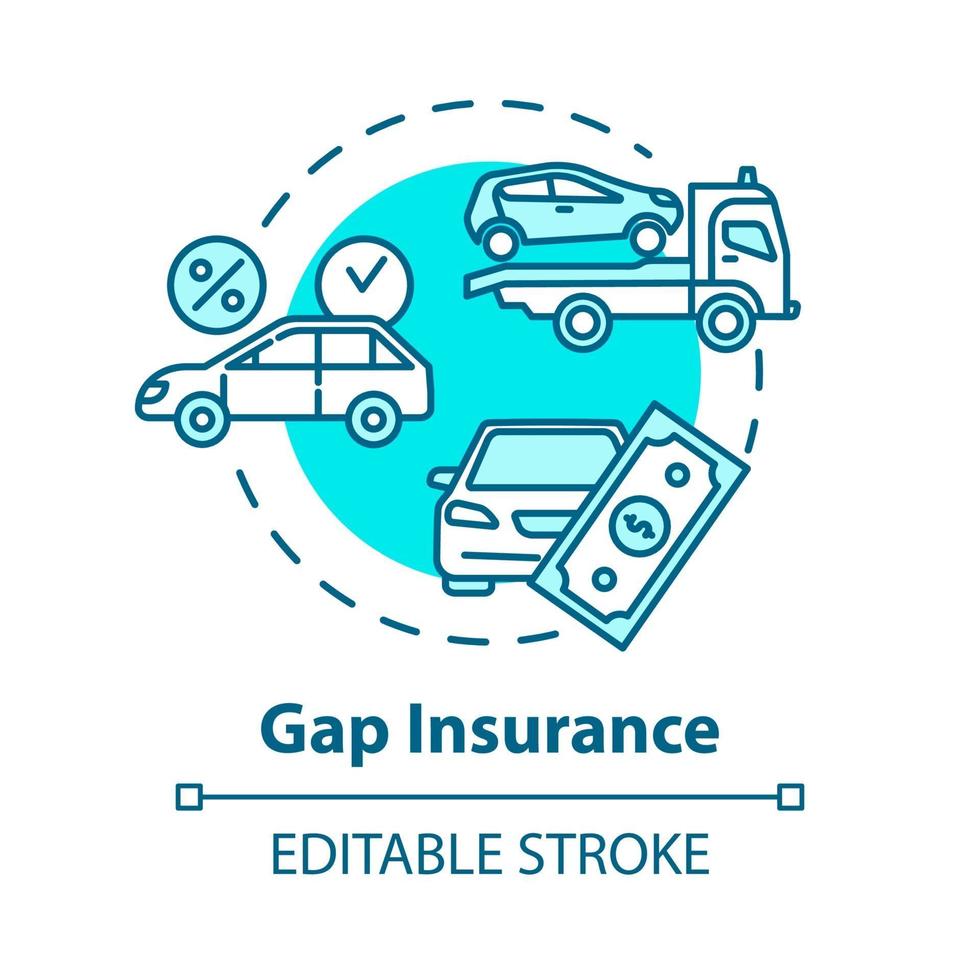 Gap insurance concept icon vector