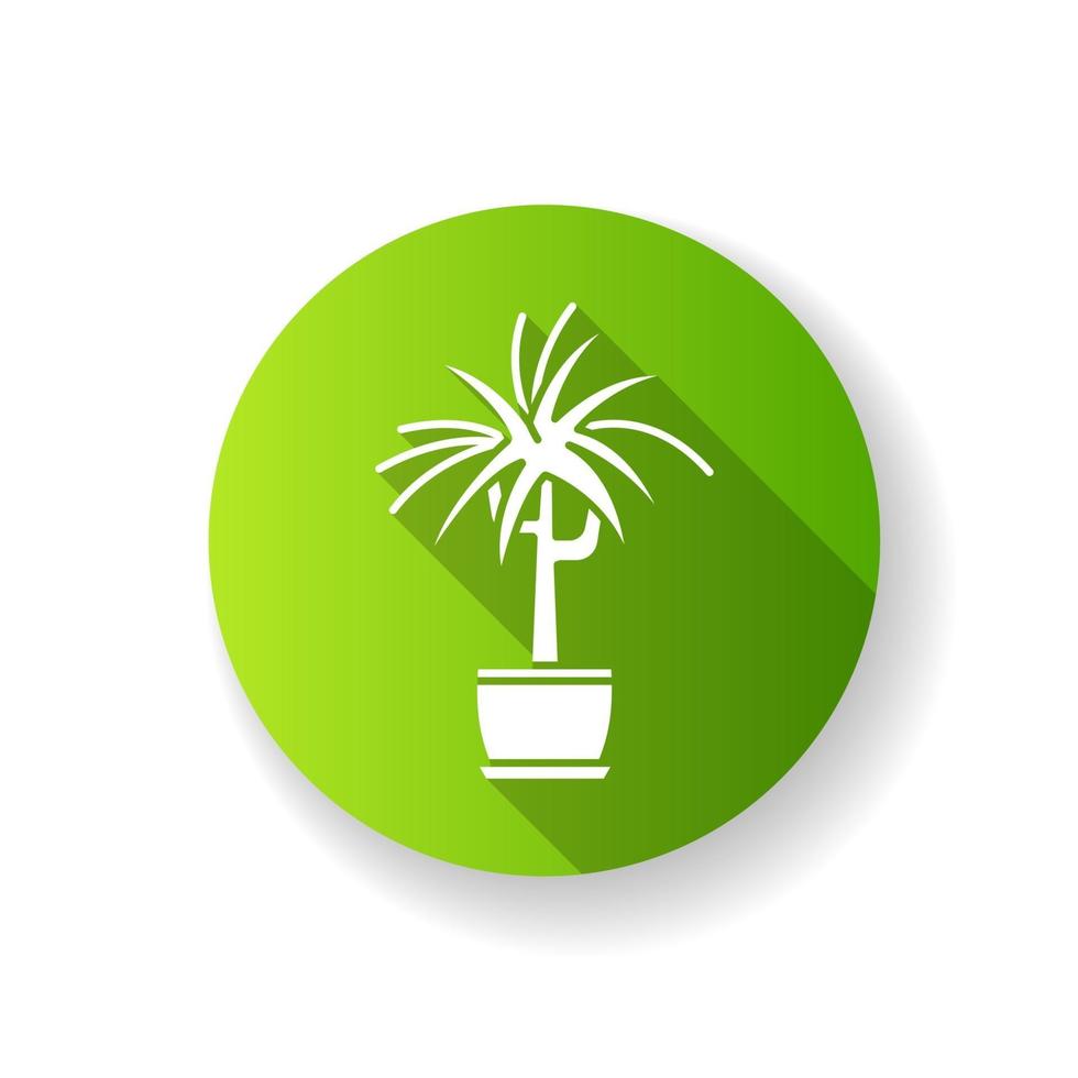 Dracaena green flat design long shadow glyph icon vector