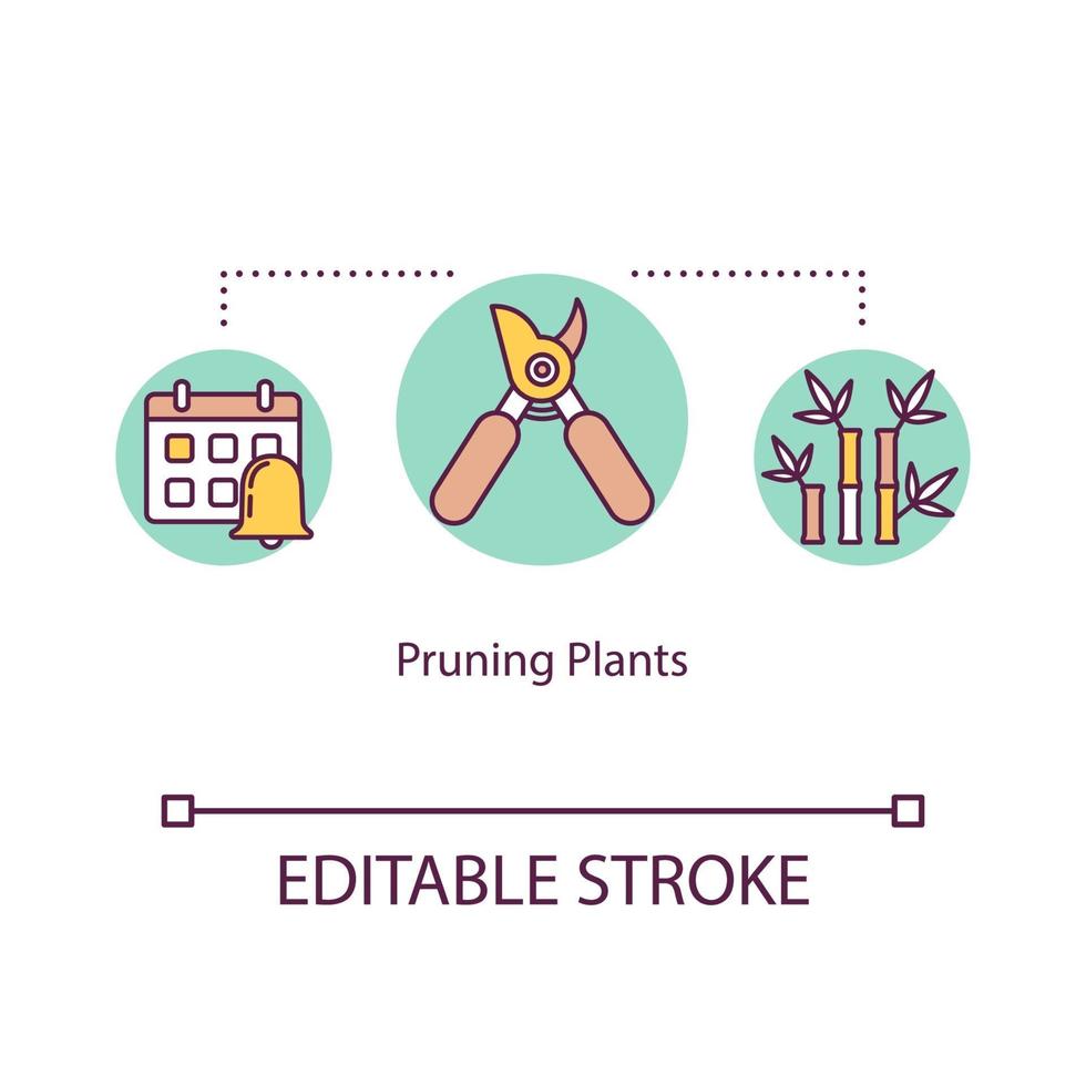 icono de concepto de plantas de poda vector