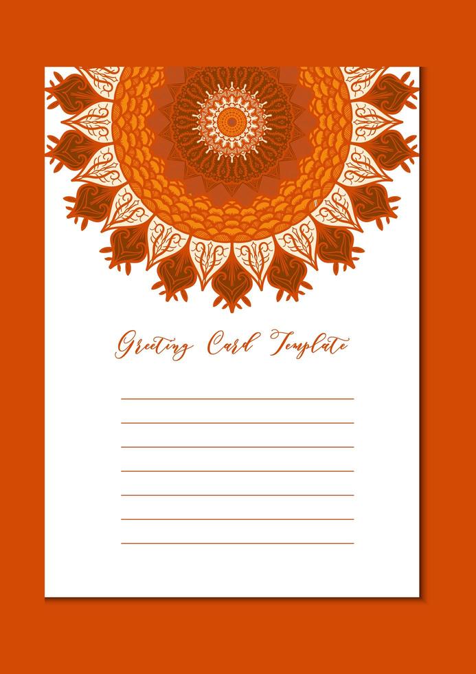 Mandala vintage template card vector