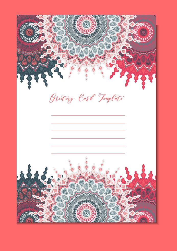 tarjeta de plantilla vintage mandala vector