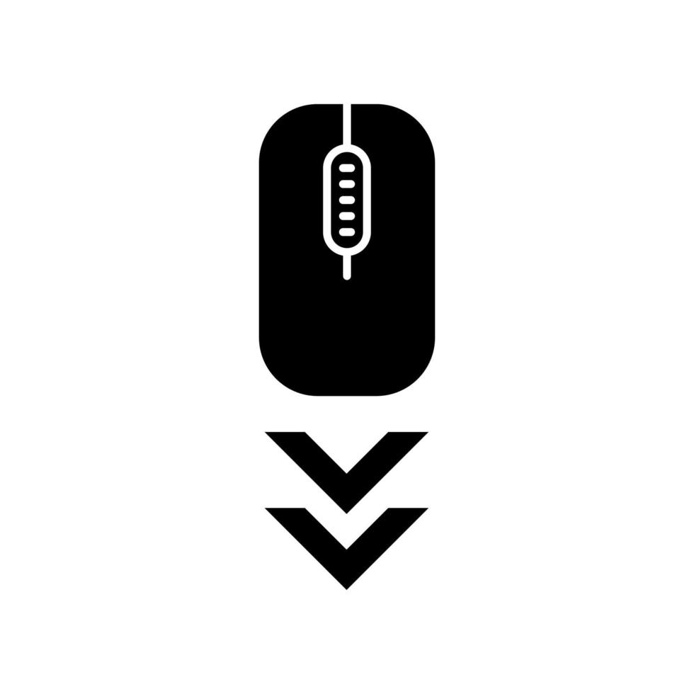 Scrolling mouse black glyph icon vector