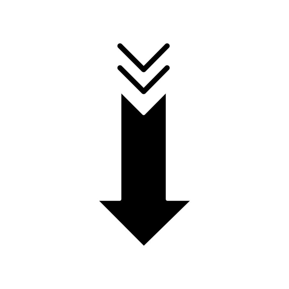 Down arrow black glyph icon vector