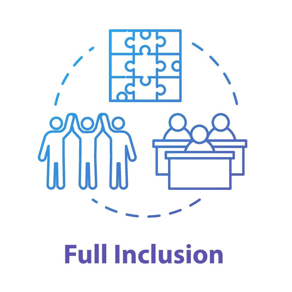 Full inclusion concept icon vector