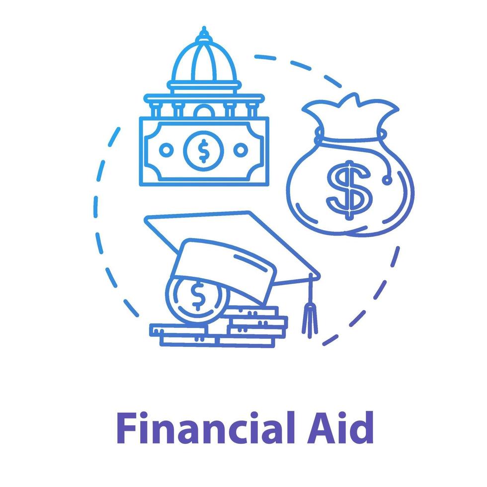 Financial aid concept icon vector