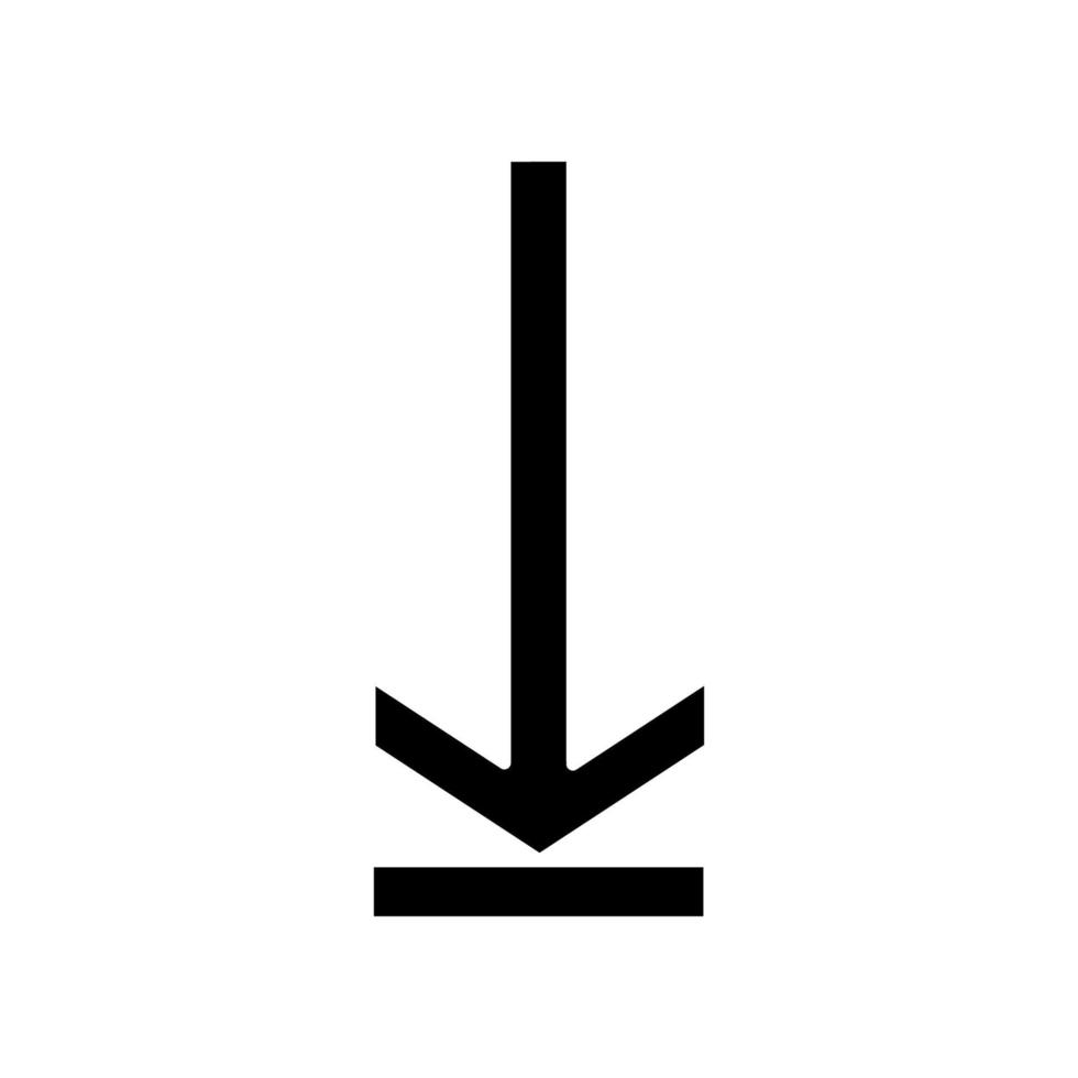 Down arrow, upload black glyph icon vector