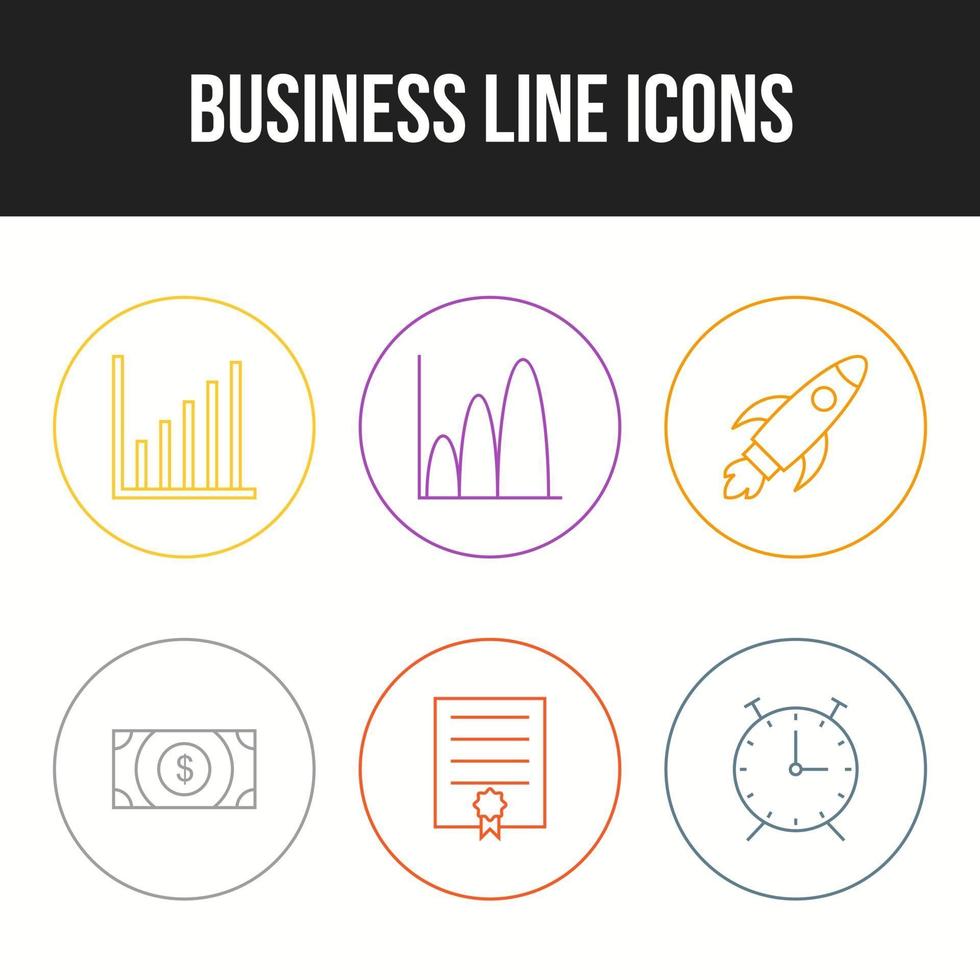 6 Business icons for personal and commercial use vector