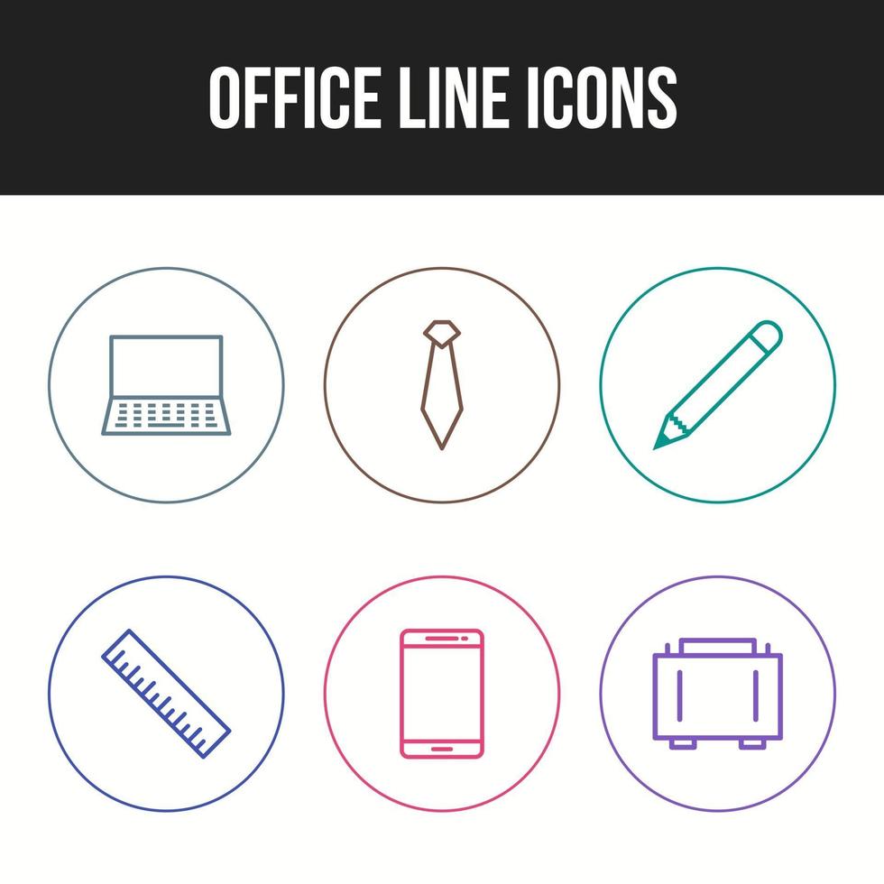 Unique icon set of office line vector icons