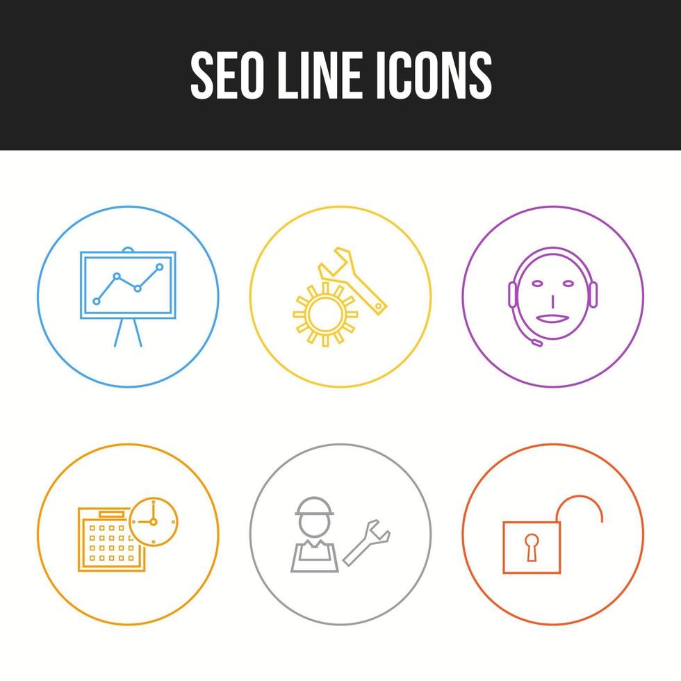 6 Unique vector icons in one set