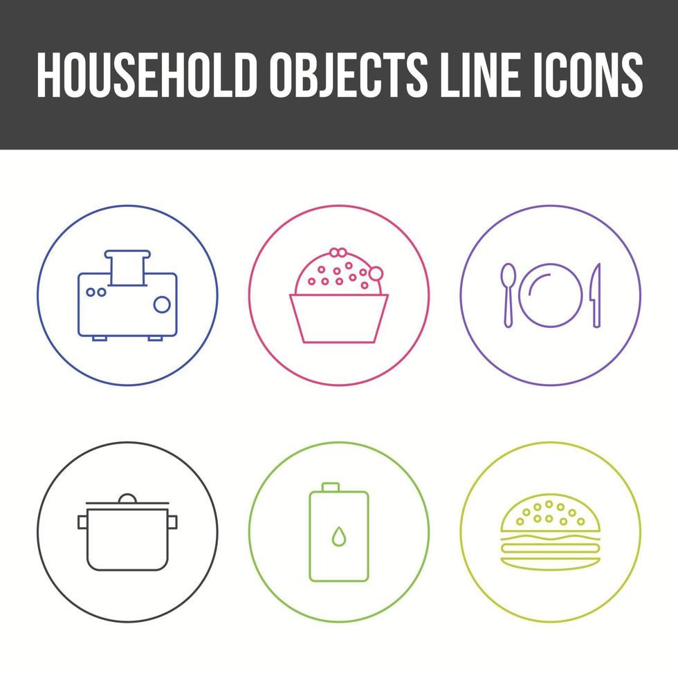 Unique Household Objects Vector Icon Set