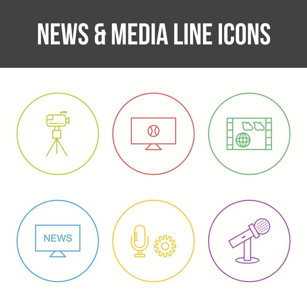 Unique News and Media Vector Icon Set