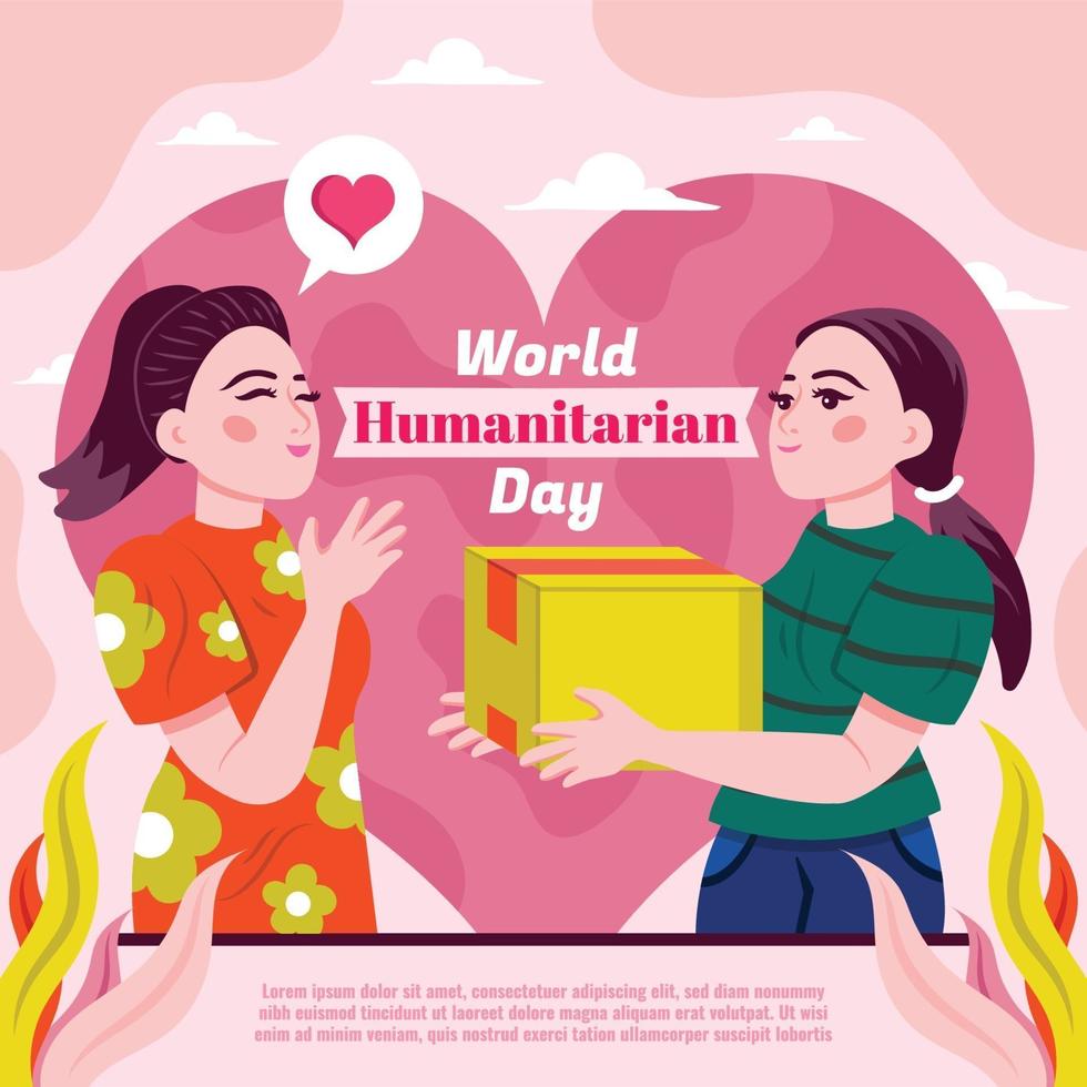 plantilla de póster del día mundial humanitario vector