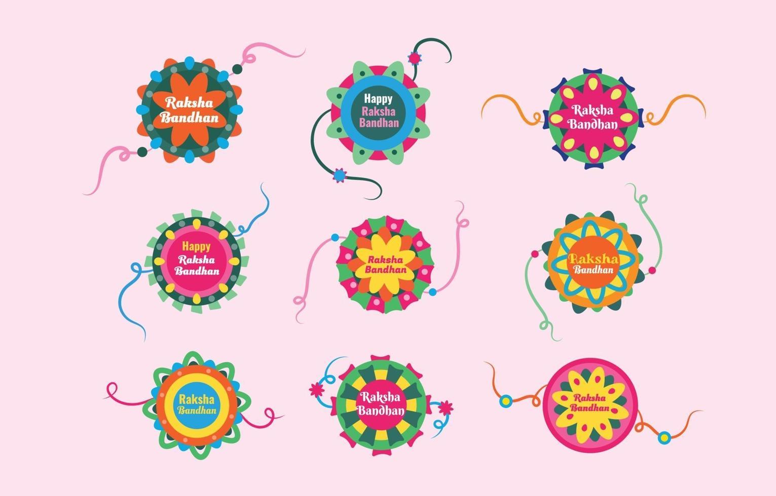 conjunto de plantillas de iconos de raksha bandhan vector