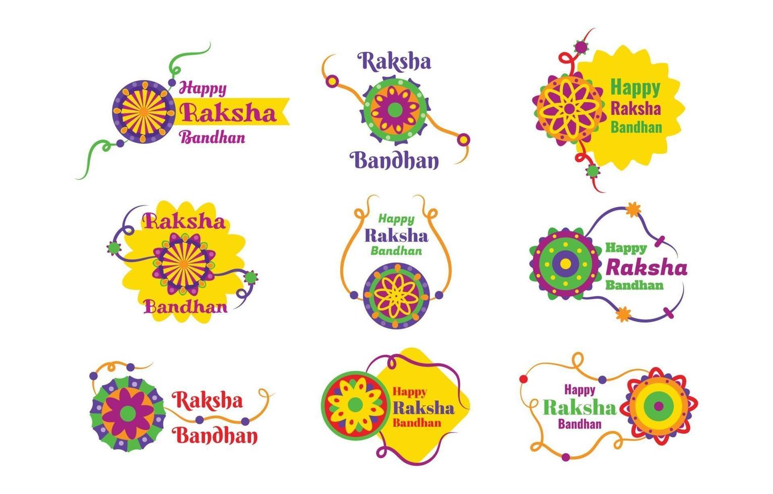 conjunto de plantillas de iconos de raksha bandhan vector