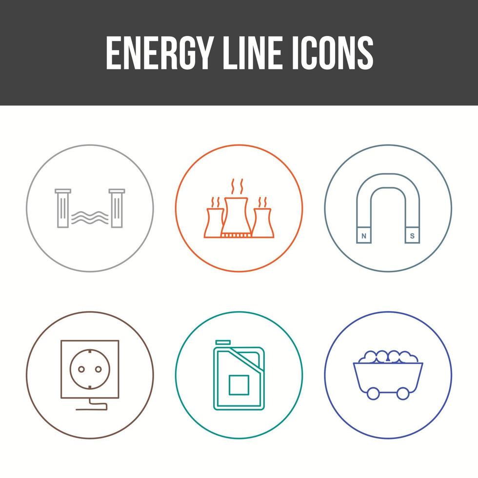 hermoso conjunto de iconos de vector de energía única