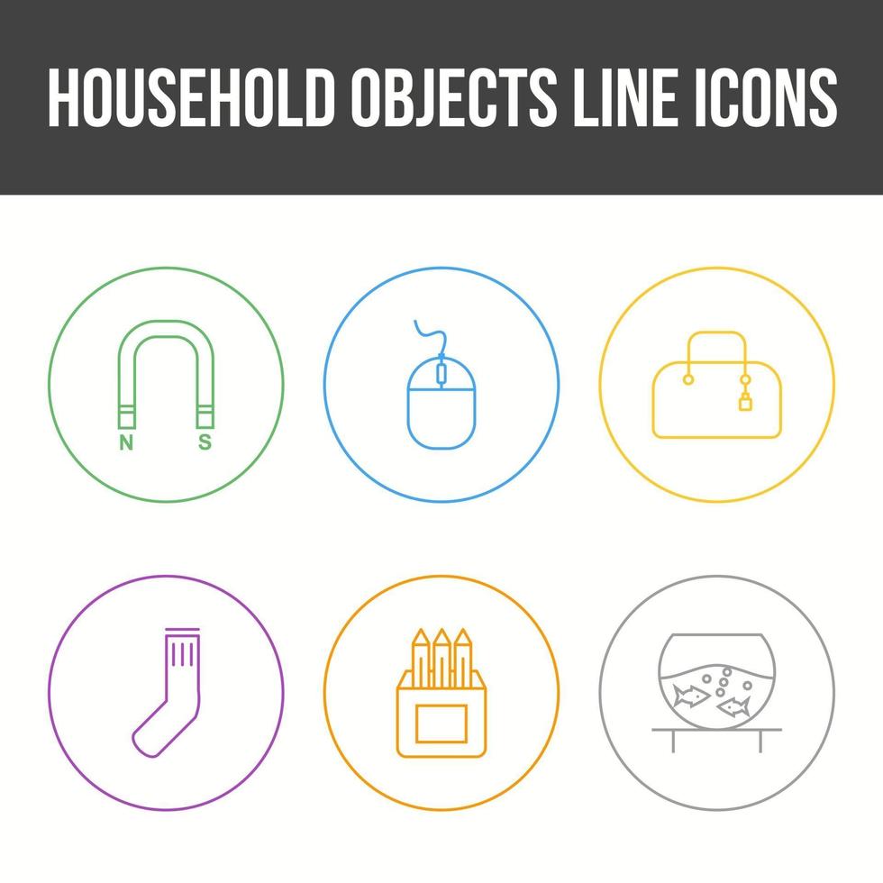Unique Household Objects Vector Icon Set