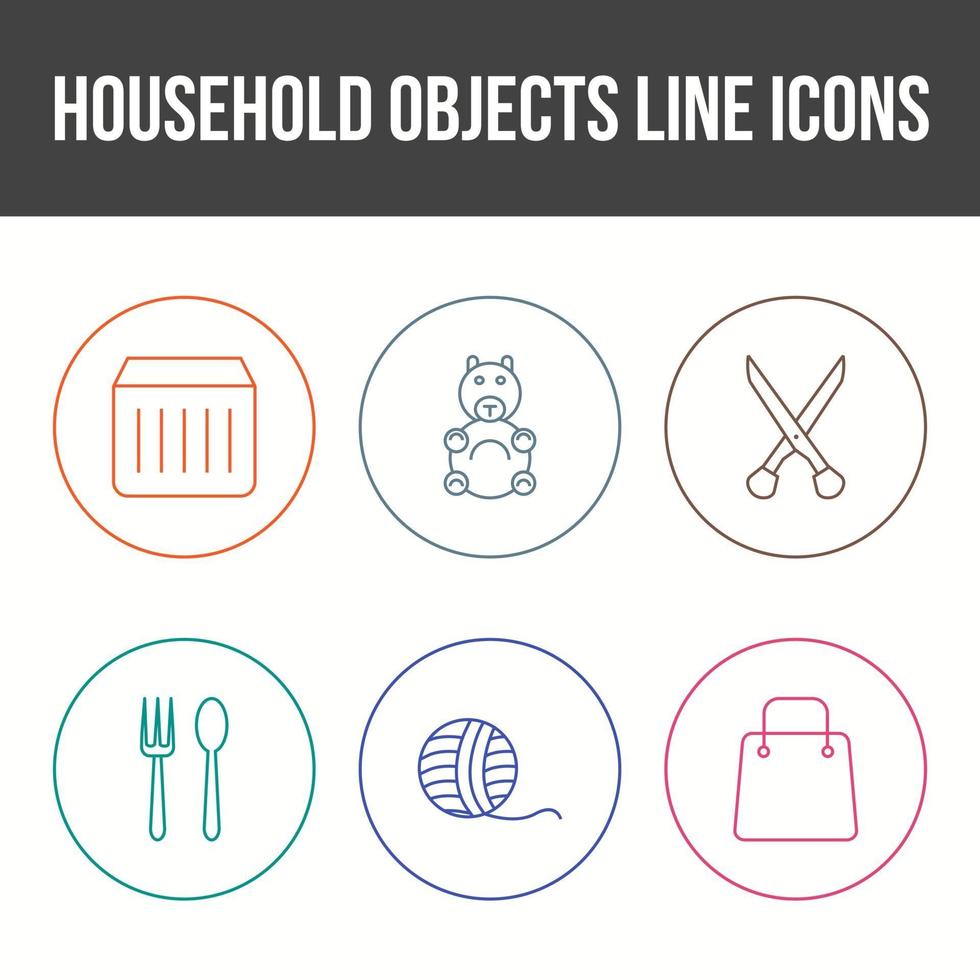 Unique Household Objects Vector Icon Set