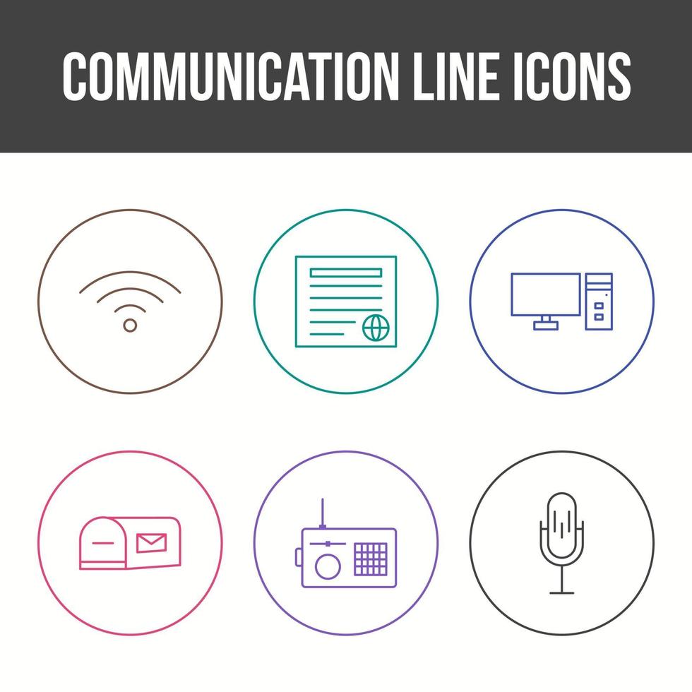 Unique Communication Line Vector Icon Set