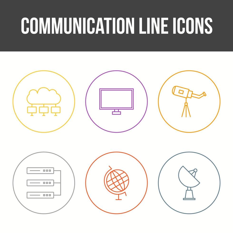 Unique Communication Line Vector Icon Set