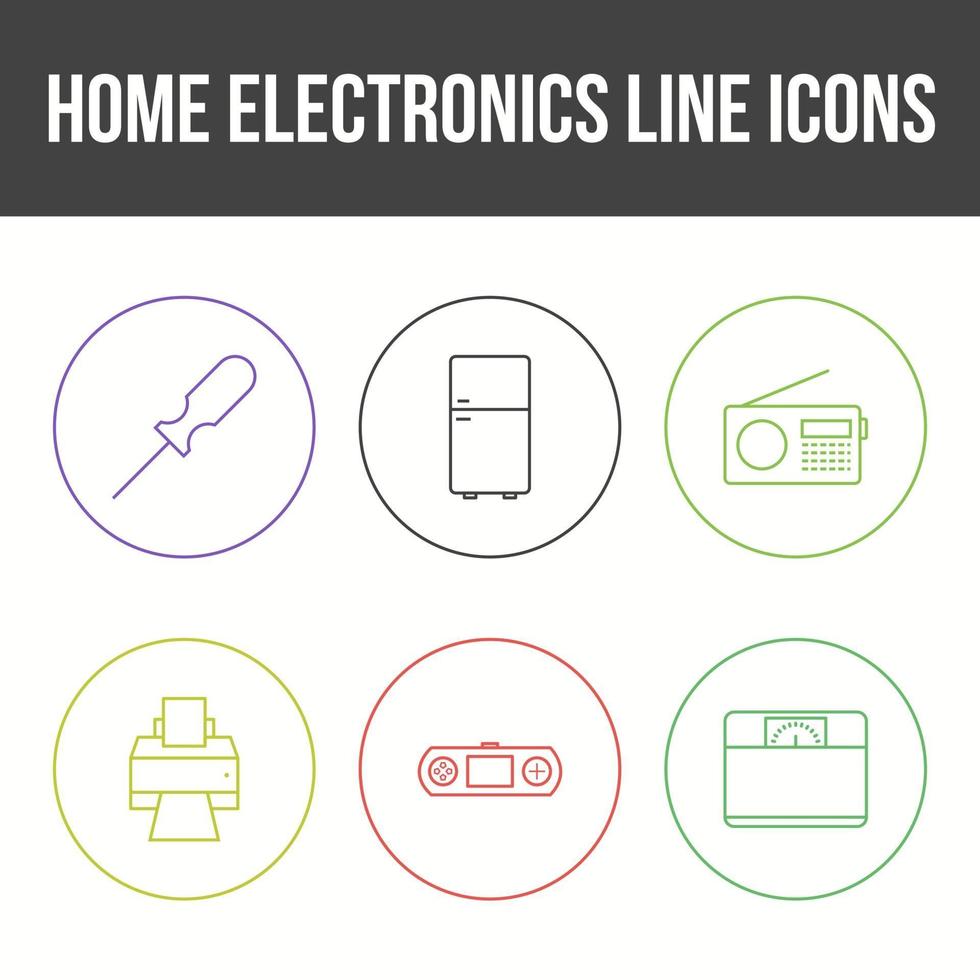 Unique Home Electronics Line Icon Set vector