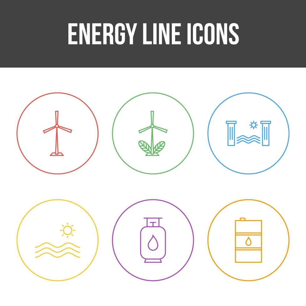 hermoso conjunto de iconos de vector de energía única