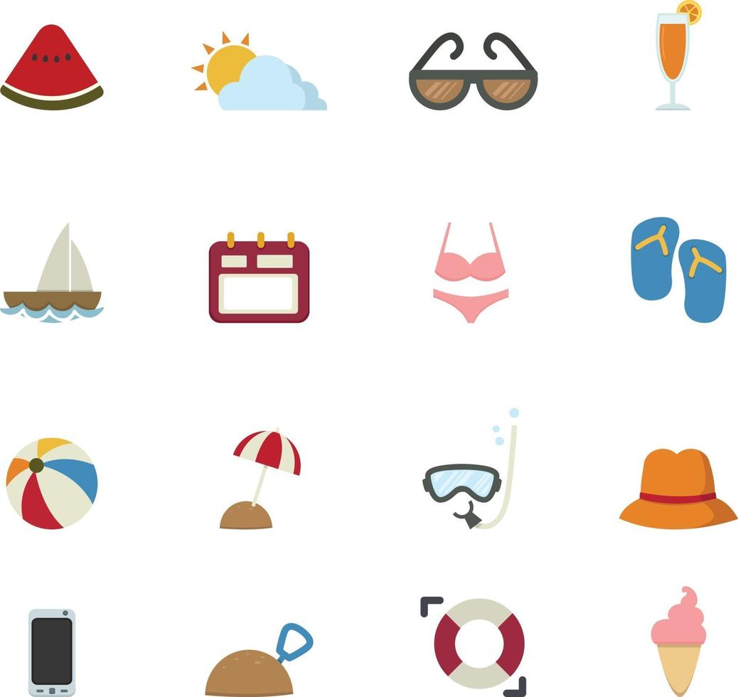 Summer Icons set vector