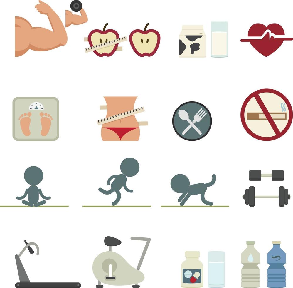 Fitness Icons set vector