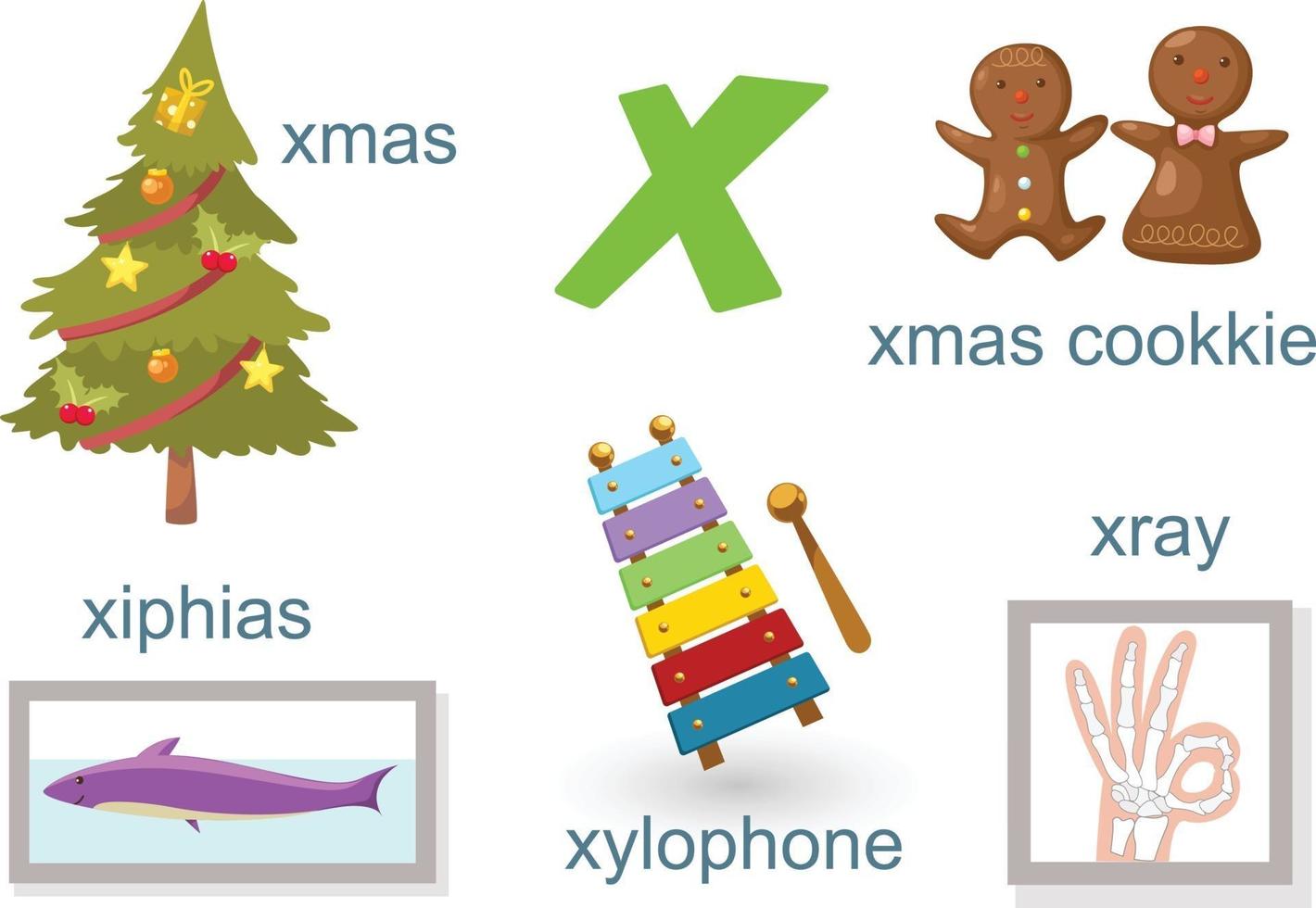 Alphabet X set vector