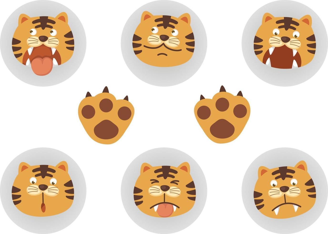 Tiger Head set vector