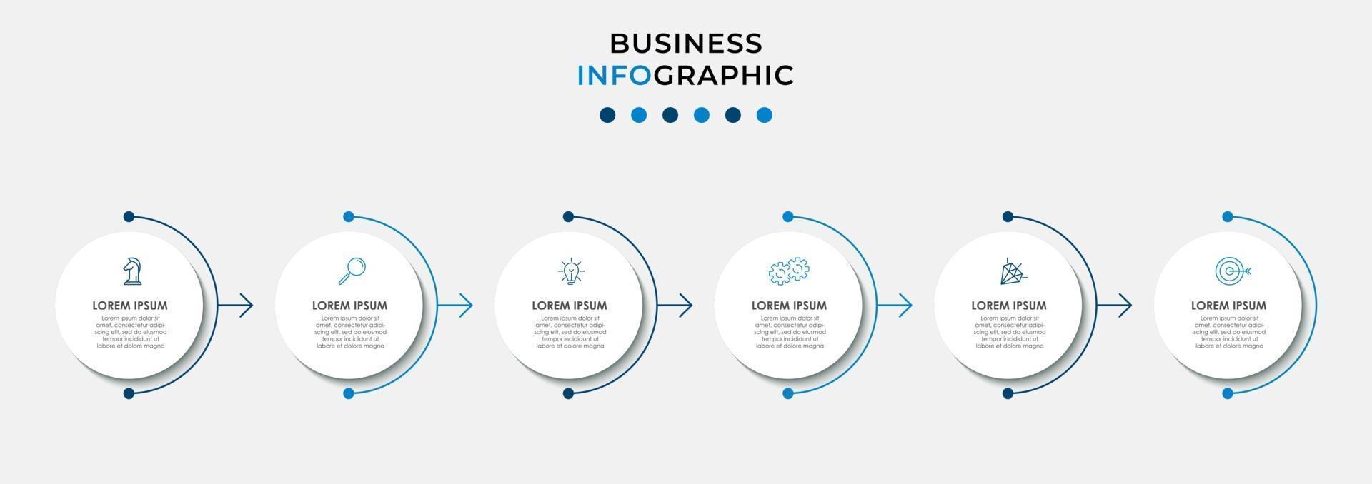 Infographic design template with icons and 6 options or steps vector