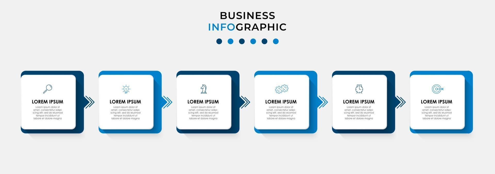 Infographic design template with icons and 6 options or steps vector