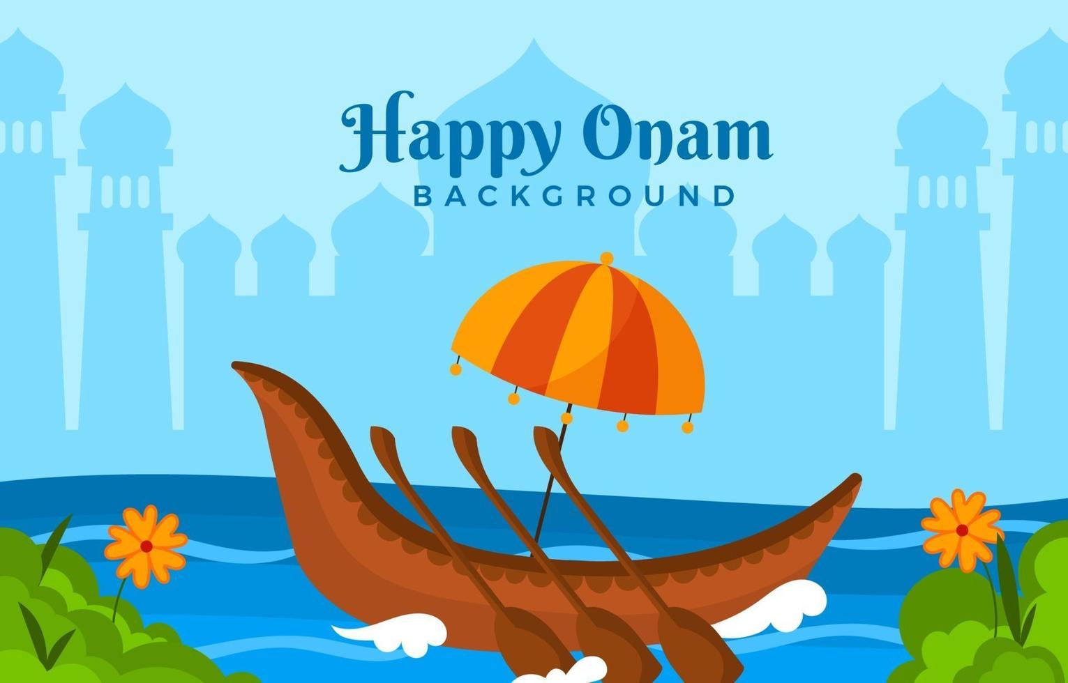 Onam Harvest Festival Celebrated by Malayali Hindus vector