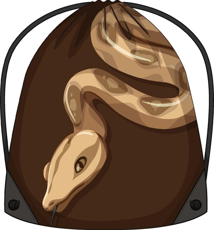 Drawstring backpack with snake pattern vector