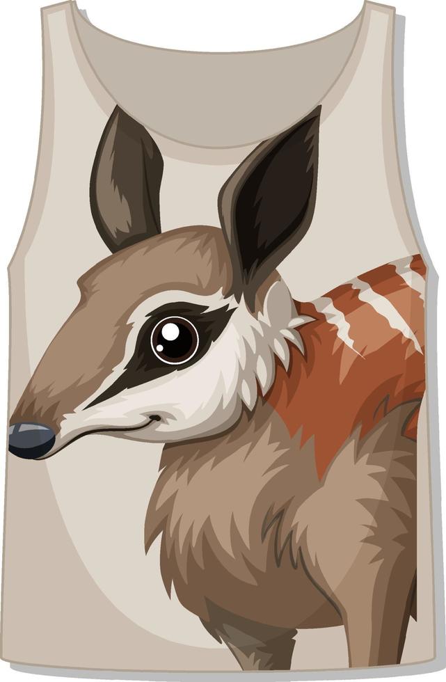 parte delantera de la camiseta sin mangas con plantilla de cara de animal vector