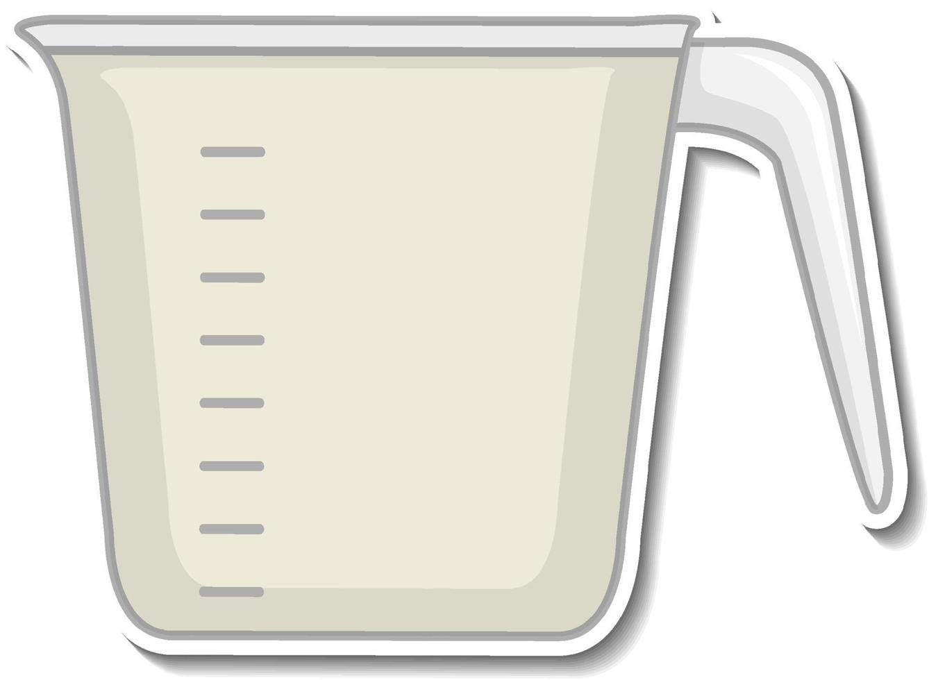 Measuring cup sticker on white background vector