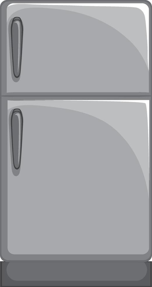 Grey refrigerator in cartoon style isolated vector